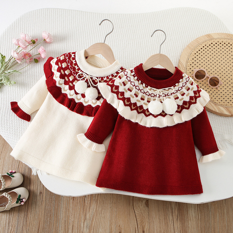 Baby Clothing Line - Girls Knitted Dresses Spring Autumn Children