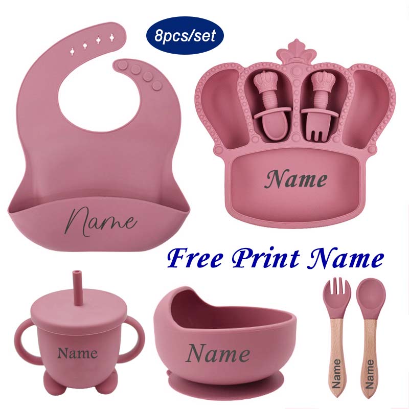 Baby Clothing Gift Set - Personalized Name Baby Feeding Plate Dishes