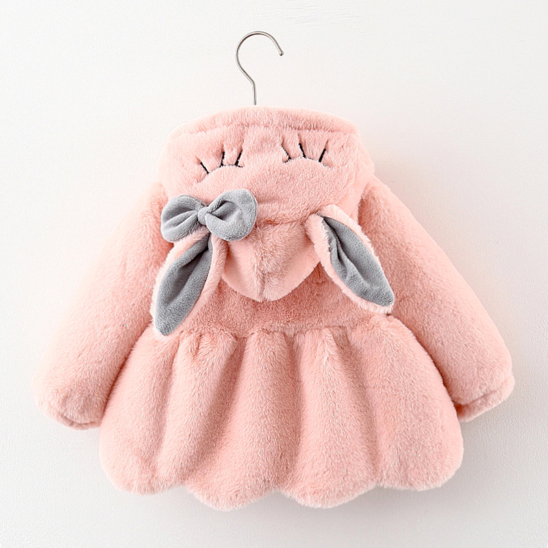 Baby Xmas Clothing - Cute Rabbit Ears Plush Baby Jacket