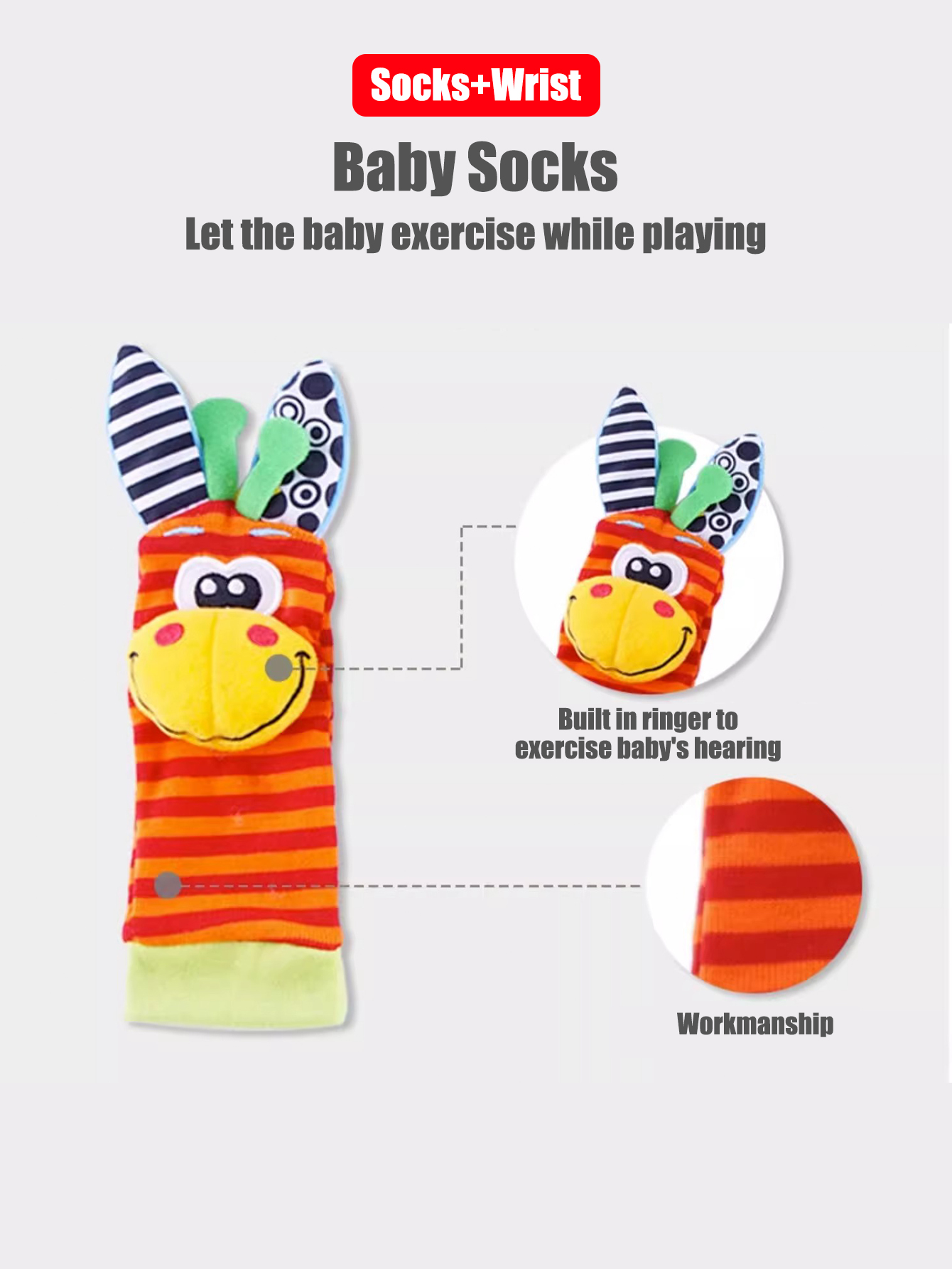 4pcs/Set Baby Infant Wrist Rat - Toddler Sock Set review and price