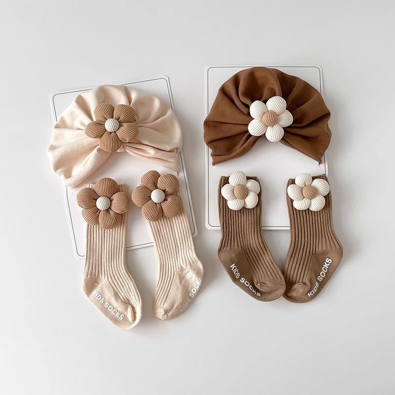 2PCS/Set Cute Flower Baby Turb - Toddler Sock Set review and price