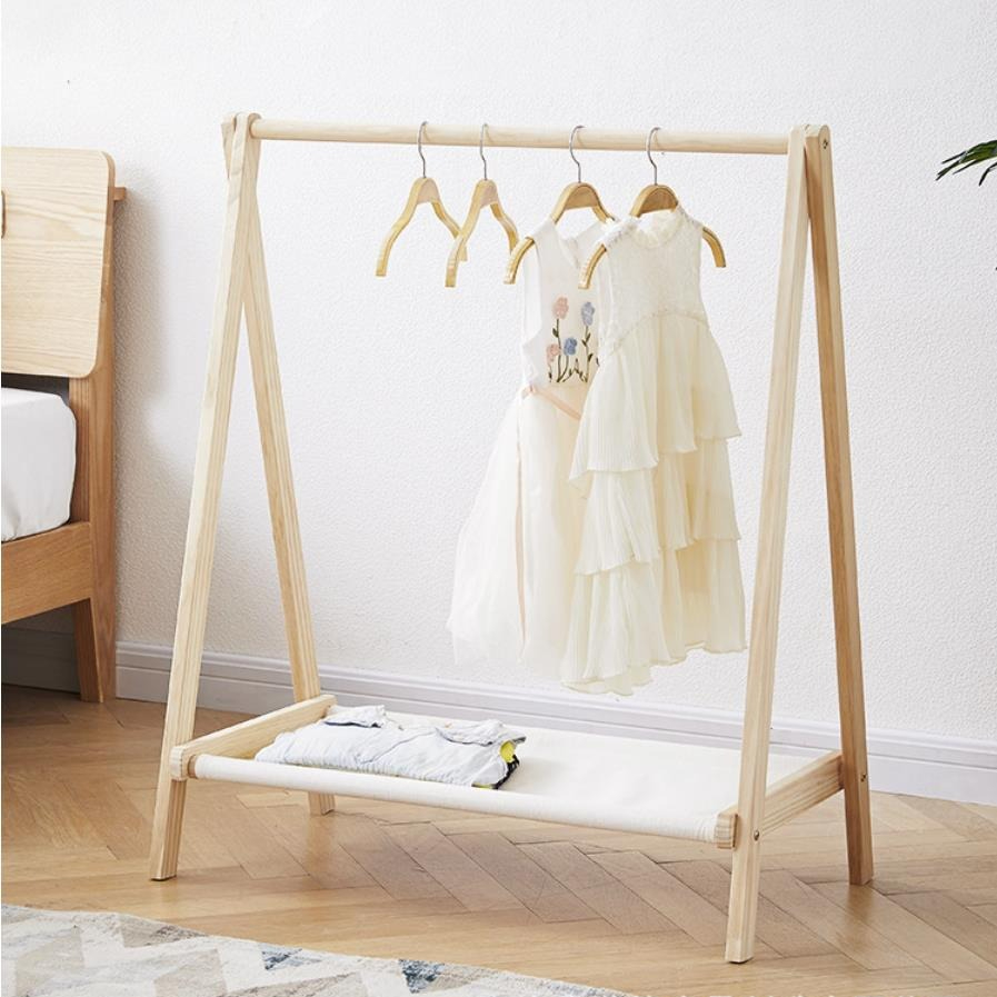 Solid Wood Floor Standing Clot - Baby Clothing Rack review and price
