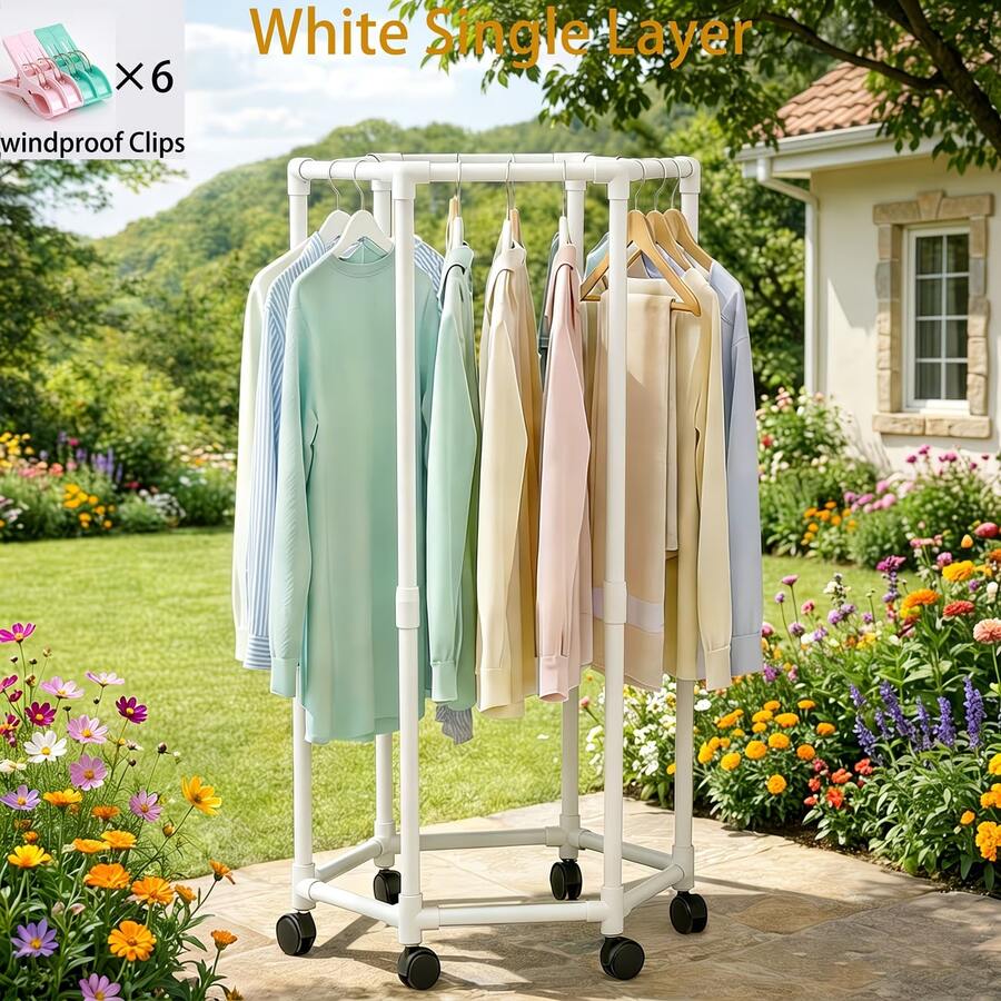 Rotating Clothing Rack With Wh - Baby Clothing Rack review and price